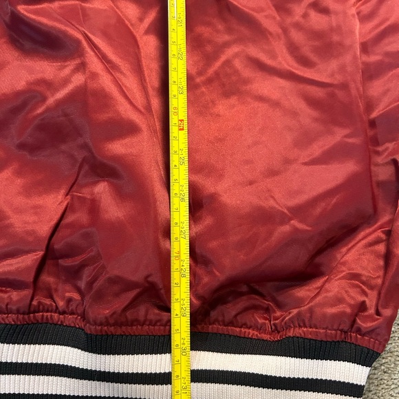 90s New York Yankees Negro Baseball League Red Satin Starter Style Jacket 2XL - Picture 7 of 7